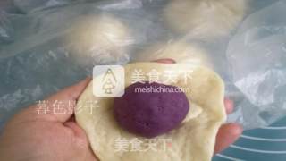 #aca烤明星大赛#purple Sweet Potato Filling Smiles Often Open Bread recipe