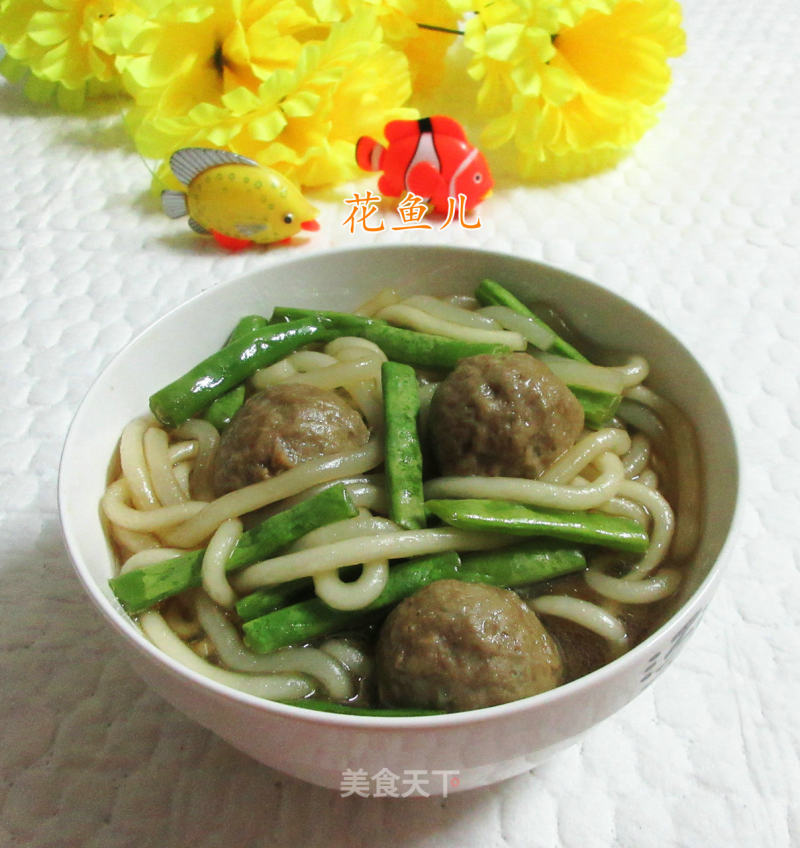 Pee Beef Balls with Plum Beans and Potato Vermicelli