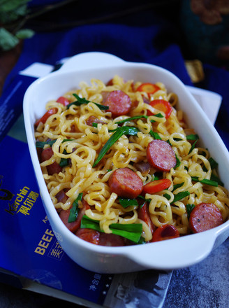 Bawang Supermarket丨fried Noodles with Beef Sausage recipe