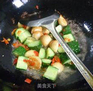 Fried Cucumber with Golden Fish Ball recipe