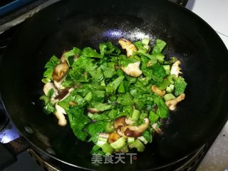 Stir-fried Mushrooms with Mustard Greens recipe