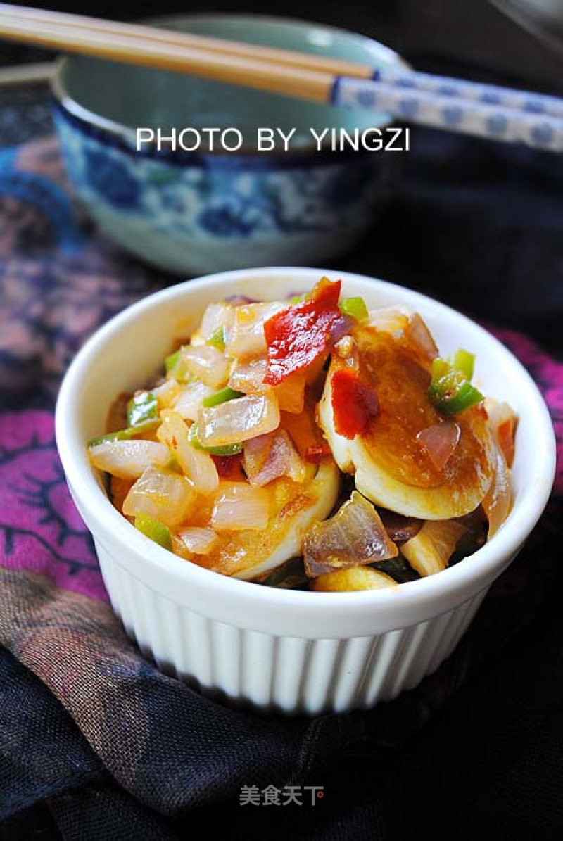 A New Way to Eat "bad" Eggs-green Pepper, Onion and Tiger Preserved Eggs