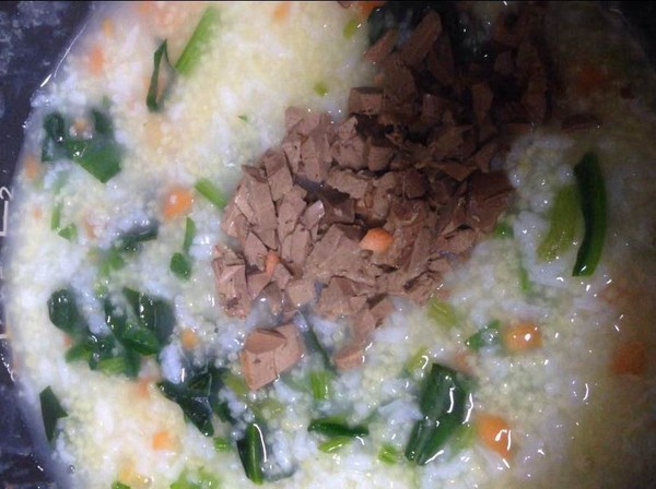 Two Rice Chicken Liver Porridge with Seaweed recipe