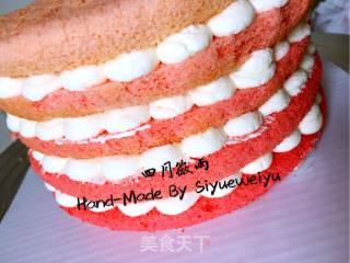 #四session Baking Contest and It's Love to Eat Festival# Cherry Blossom Color Gradient Chocolate Glaze Naked Cake recipe