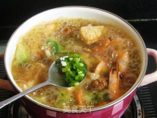 Stewed Tofu with Meatballs and Shrimp recipe