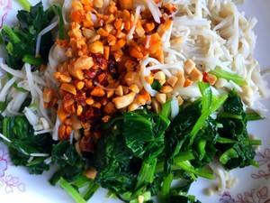 Spinach and Enoki Mushroom recipe