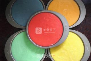 #aca烤明星大赛#five-color Rainbow Cake recipe