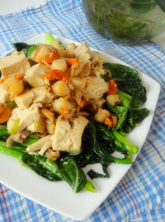 Scallops Stir-fried Tofu and Choy Sum recipe