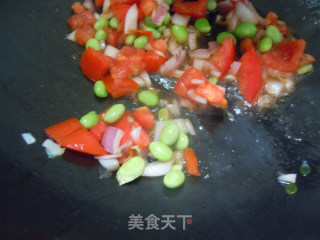 Cute Cartoon on The Dinner Table---bibimbap in Tomato Sauce recipe