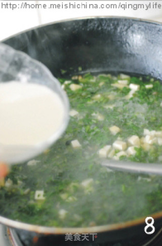 [sanxian Shepherd's Purse Tofu Soup] Fresh and Delicious-what Soup Do You Drink for Detoxification and Health Preservation in Spring? recipe