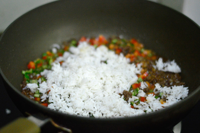 Beef Fried Rice with Bell Pepper recipe