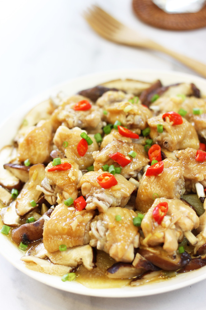 Steamed Vegetables are Healthier-steamed Chicken Wings with Mushrooms recipe