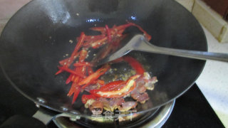 Fried Ham with Red Pepper and Celery recipe