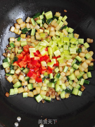 Stir-fried Pork Belly Four Diced recipe