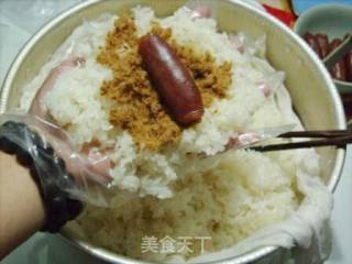 Sausage and Pork Floss Rice recipe