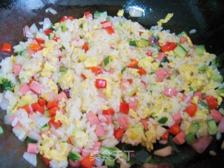 Mixed Vegetables, Ham and Egg Fried Rice recipe