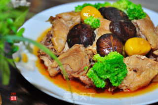 Steamed Chicken with Mushroom and Chestnut recipe