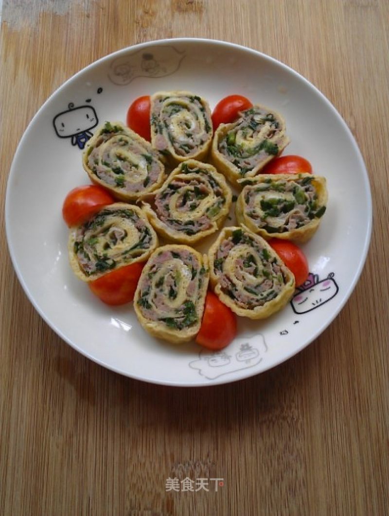 Hibiscus Chive Roulade recipe