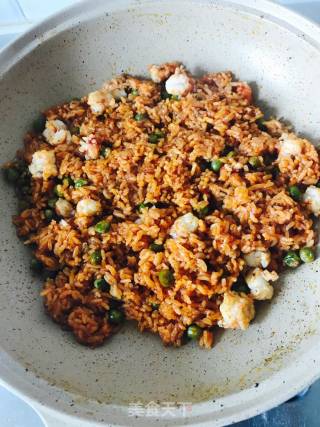 Argentine Red Shrimp and Pea Fried Rice recipe