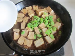 Braised Tofu with Minced Meat, Beans and Rice recipe