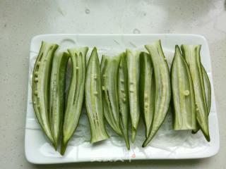 #蒸菜# Steamed Okra with Chopped Pepper Garlic Vermicelli recipe