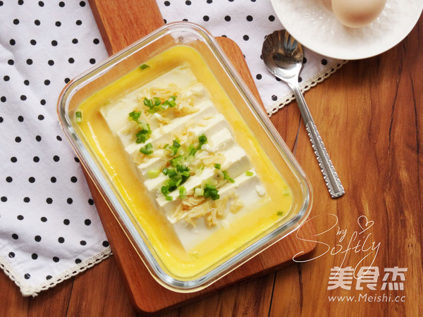 Steamed Egg with Scallop and Soft Tofu recipe