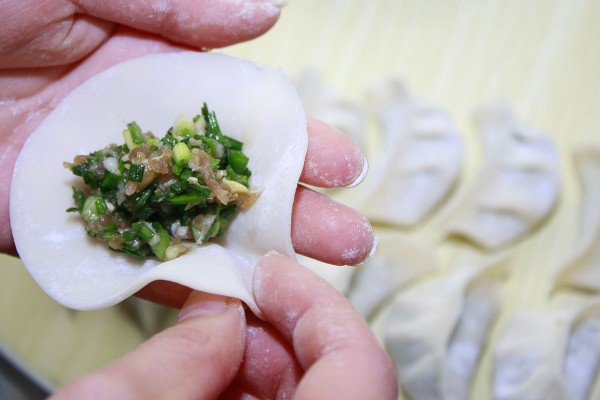 Wild Leek and Pork Dumplings recipe