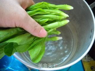 Tender Lotus Root Slices with Garlic Choy Sum and Tomato Sauce recipe