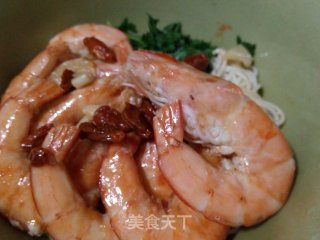 #信之美# Sesame Oil Shrimp Noodles recipe