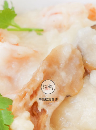Seafood Congee with Matsutake and Shrimp | Beef Wa Matsutake Recipe recipe