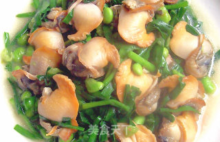 [symphony of Gourmet Spring]-"fried Clams with Chives and Edamame" recipe