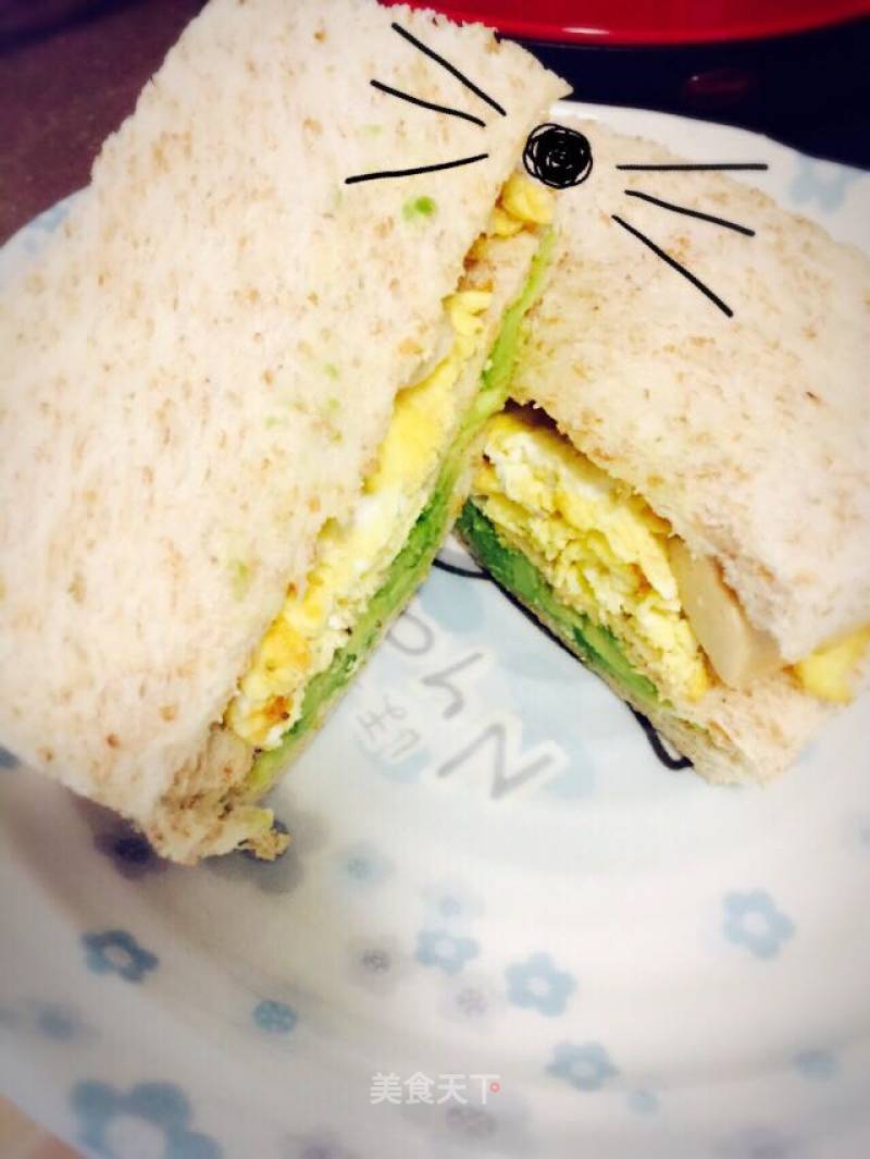 Avocado, Egg, Fish Sausage Sandwich