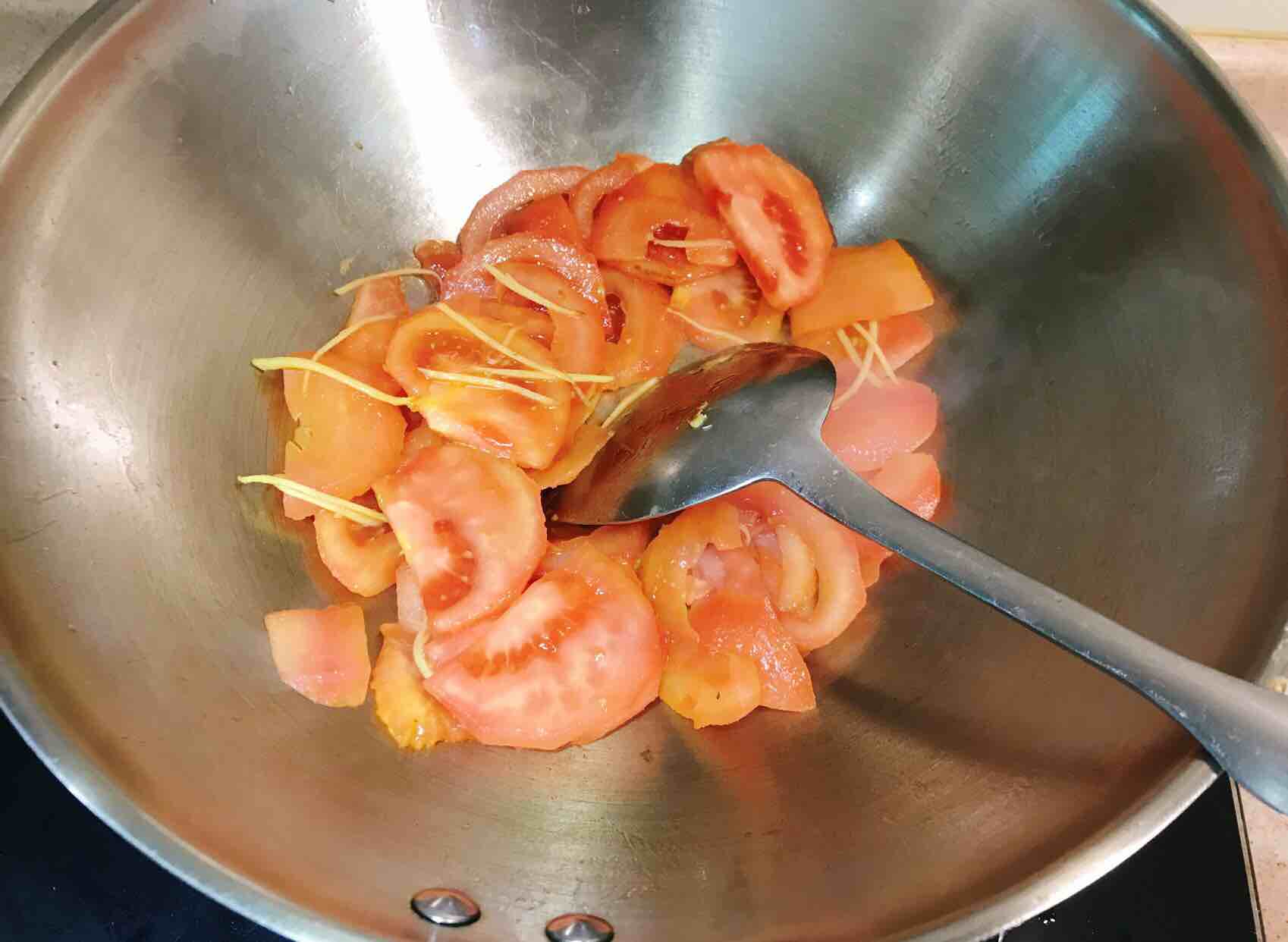 Tomato Omelette Scissors Noodles recipe