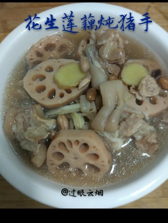 Stewed Pork Knuckles with Peanuts and Lotus Root recipe