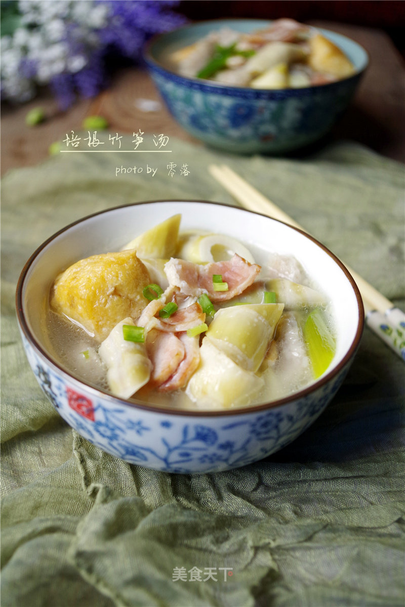 [treasures in The Dish: Fresh and Tender Spring Bamboo Shoot Soup] Bacon and Bamboo Shoot Soup recipe