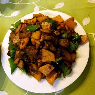 Fried Pork with Sweet Potato Chips recipe