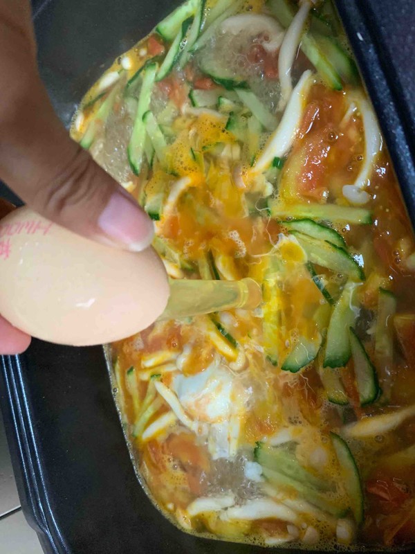 Baby’s Favorite Cucumber Tomato Egg Noodles recipe