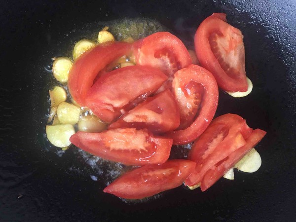 Stir-fried Rice Cake with Tomato recipe