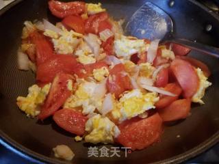 Scrambled Eggs with Chinese Cabbage and Tomato recipe