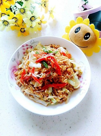 Fried Rice with Cabbage, Bean Sprouts and Egg recipe