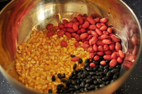 Sticky Polenta with Peanuts and Lentils recipe