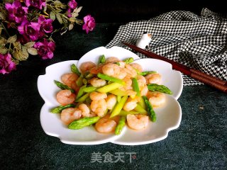 Asparagus Mixed with Shrimp recipe