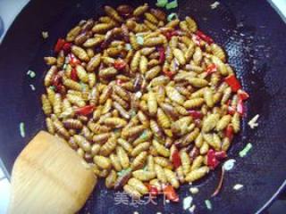 Dry Stir-fried Silkworm Pupae. recipe