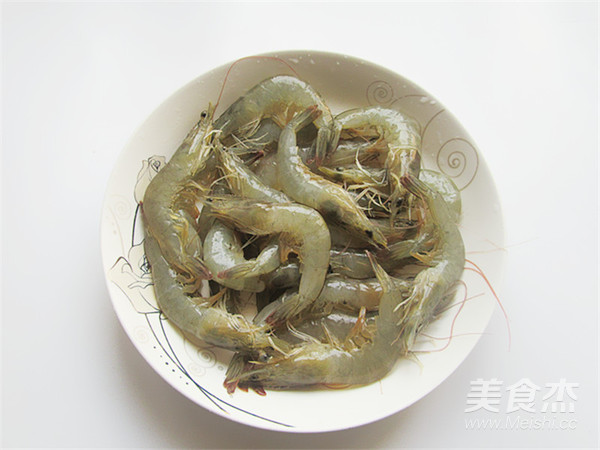 Flowered Garlic Vermicelli with Open Back Shrimp recipe