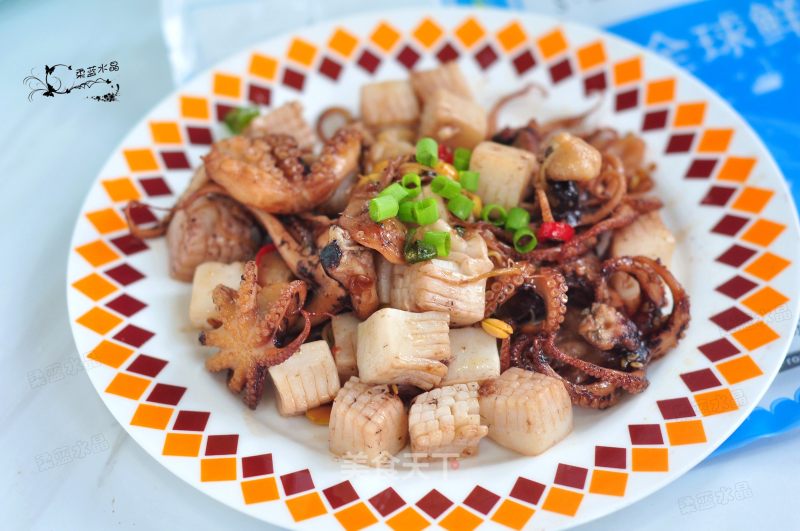 Fried Konjac with Small Octopus recipe