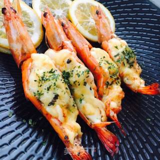 Baked Shrimp with Egg Yolk Cheese recipe