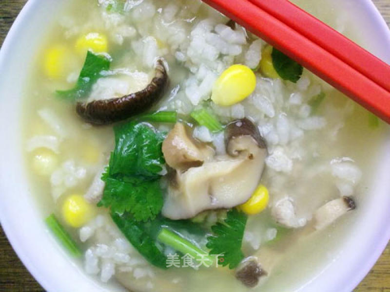 Long Aftertaste-[corn and Mushroom Pork Congee] recipe