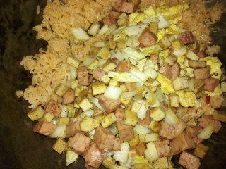 Fried Rice with Egg, Ham and Cabbage recipe
