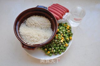 Braised Rice with Pea and Sausage recipe