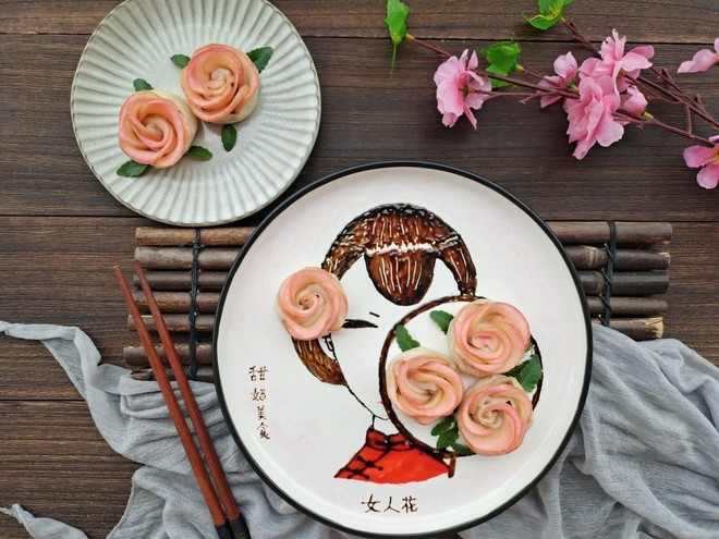 Dinner Plate Painting "woman Flower"